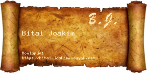 Bitai Joakim névjegykártya